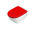 Унитаз подвесной ATTICA LUXE COLOR RED DM ,ATCSLWH0111 сиденье дюропласт с микролифтом, белый/красный