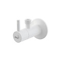 Угловой вентиль с фильтром 1/2" D 3/8", круглый, белый арт.ARV001B